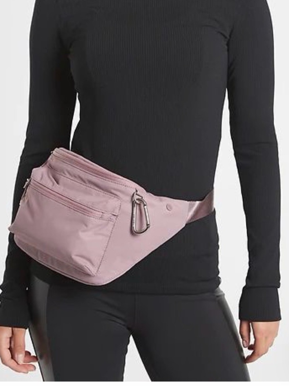Athleta "Via" Waist Bag in Black Camo